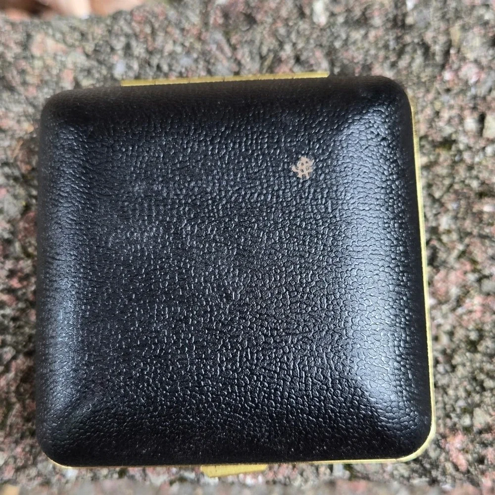 Vintage Bulova Travel Alarm Clock‎ Black Leatherette Gold Tone Case Korea
